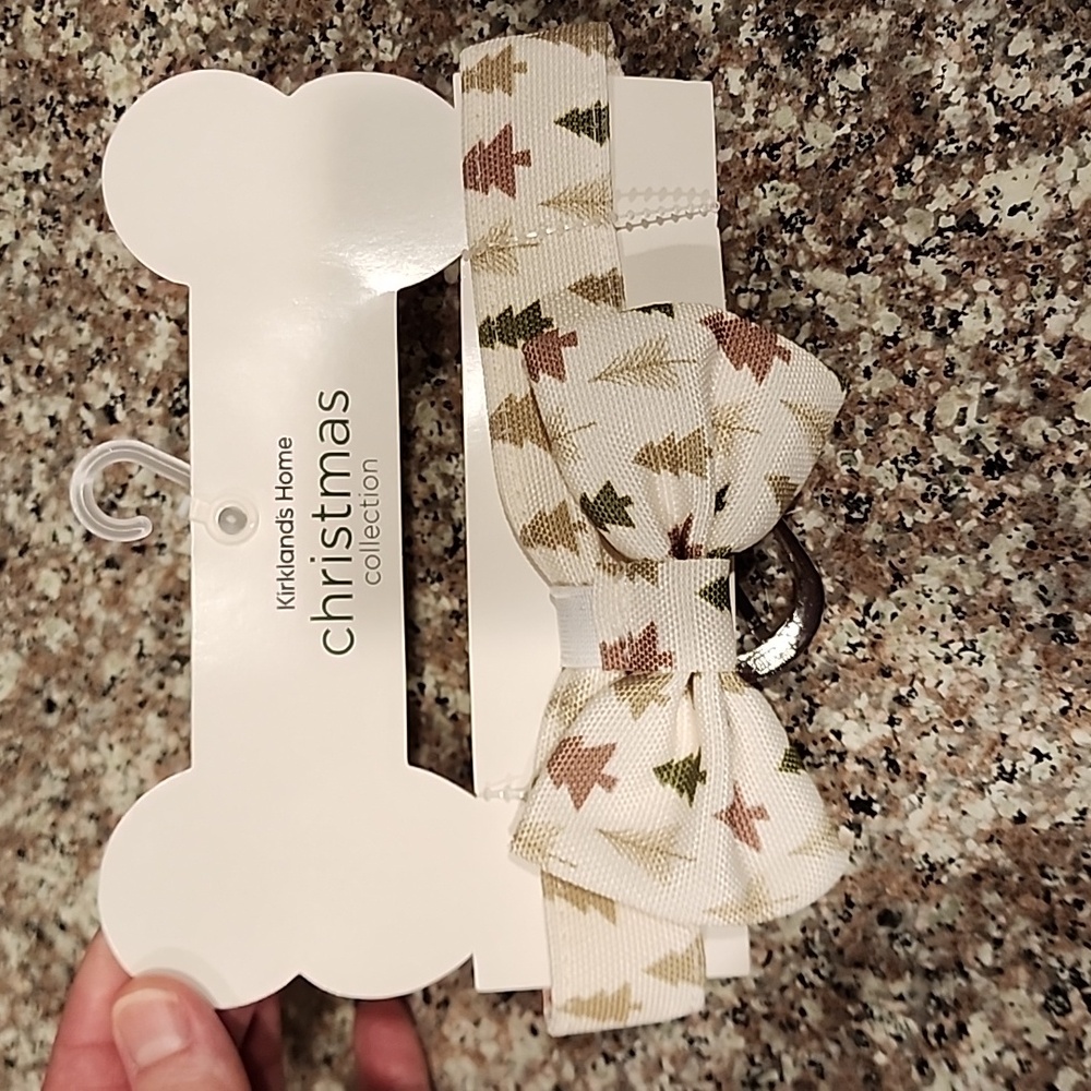 Christmas dog bow tie collar